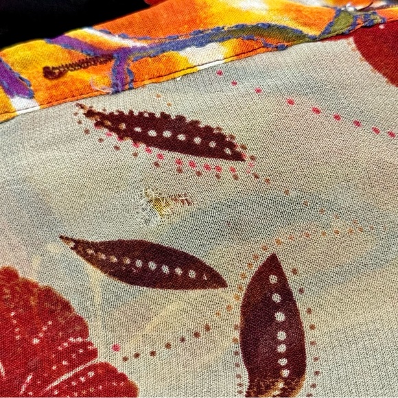 Chico’s Silk Blend Embroidered Patchwork Hooded Jacket - Picture 11 of 13